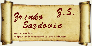 Zrinko Sazdović vizit kartica